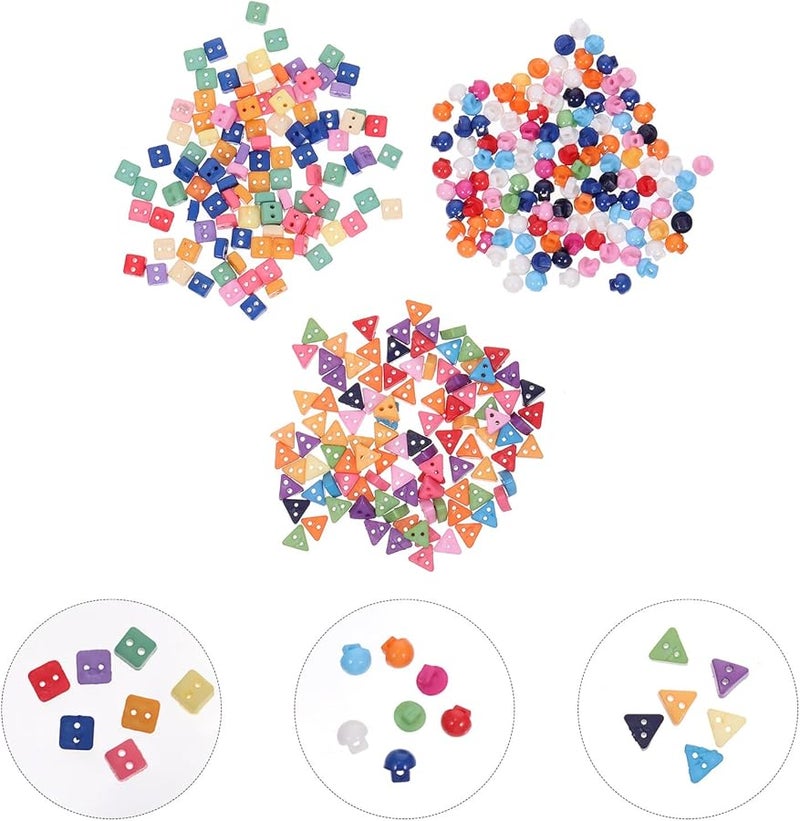 Mixed Color Resin Mini Buttons 300pcs Multi Shape DIY Craft for Doll Clothes Sewing - Image 5
